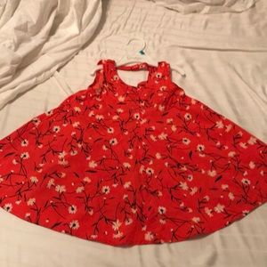 Toddler Girls red black and white dress.